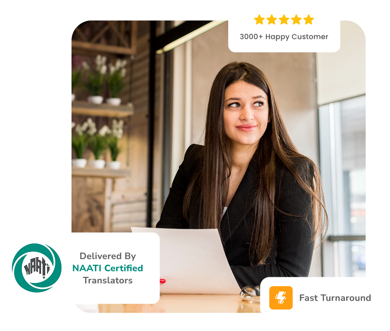 NAATI certified translator with happy customer rating and fast turnaround